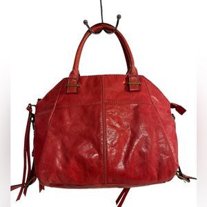 Elliott Lucca Red Leather Satchel / Crossbody purse